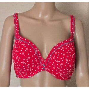 Cacique t shirt underwired lined red bra size 44C